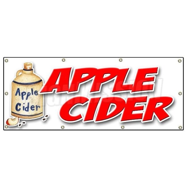 APPLE CIDER BANNER SIGN fresh orchard produce picked homemade ripe
